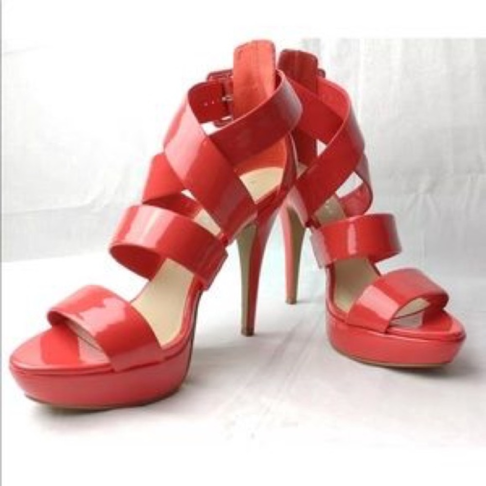 Rock & Republic strappy orange/pink heels size 10